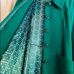 Tulle Kelly Green Long Winter Jacket wool Blend